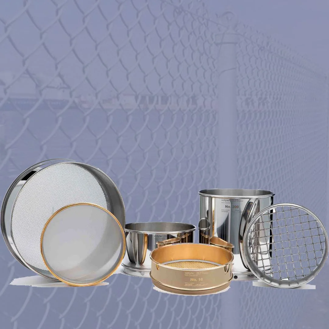 Laboratory test sieves, lids and receiving pans