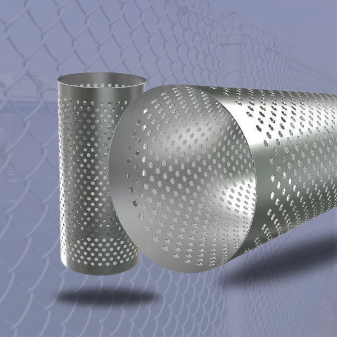 Perforated metal sheets with round openings